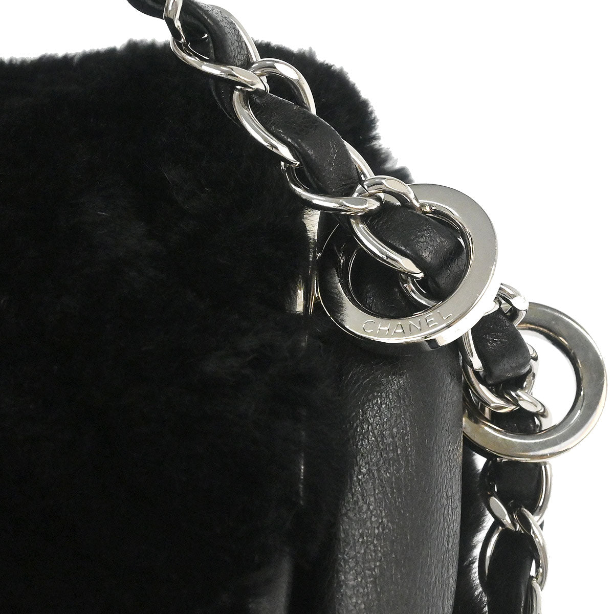 Chanel Black Lapin Fur Handbag