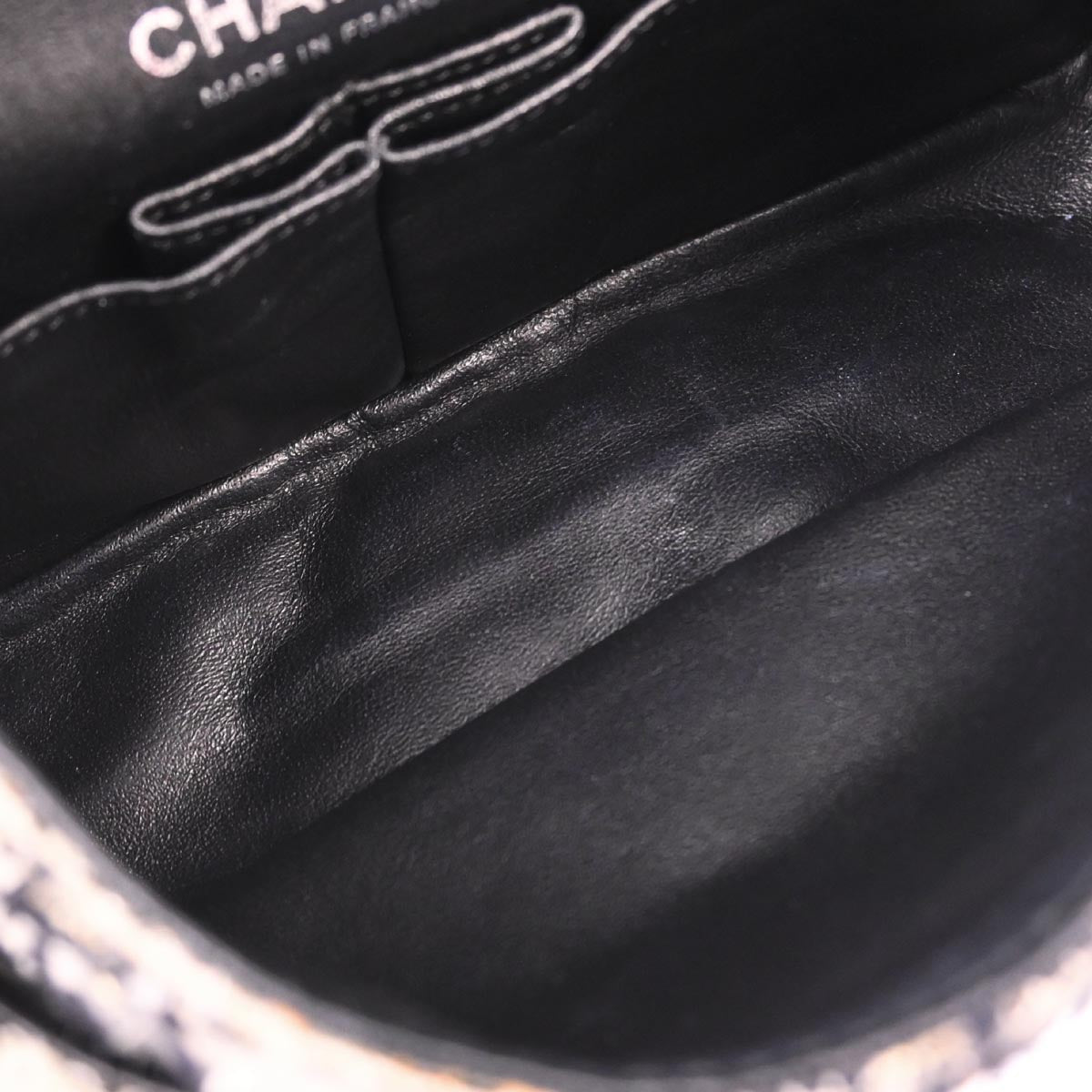 Chanel Black Tweed 2.55 Medium Classic Double Flap Shoulder Bag