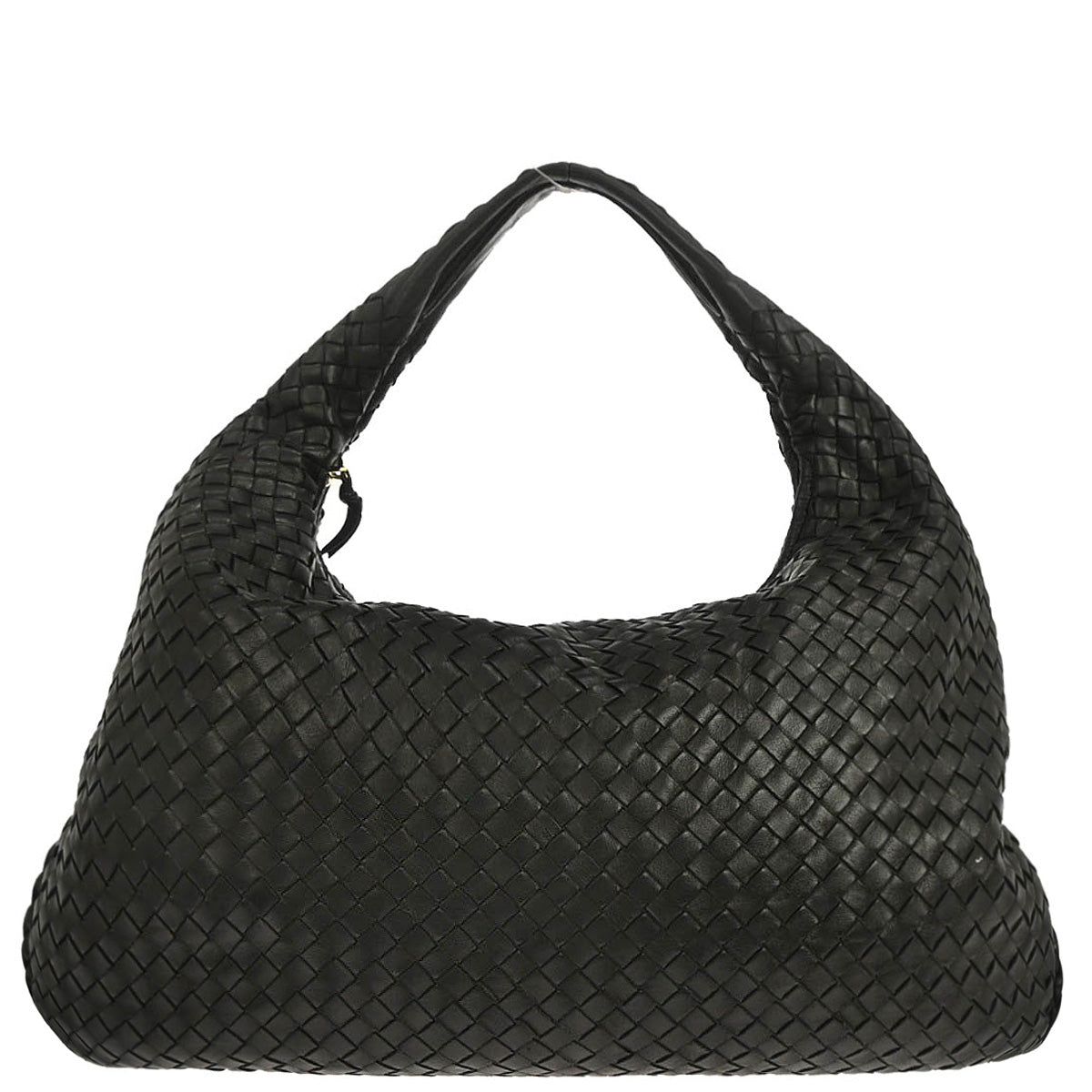 Bottega Veneta Black Lambskin Intrecciato Hobo Handbag