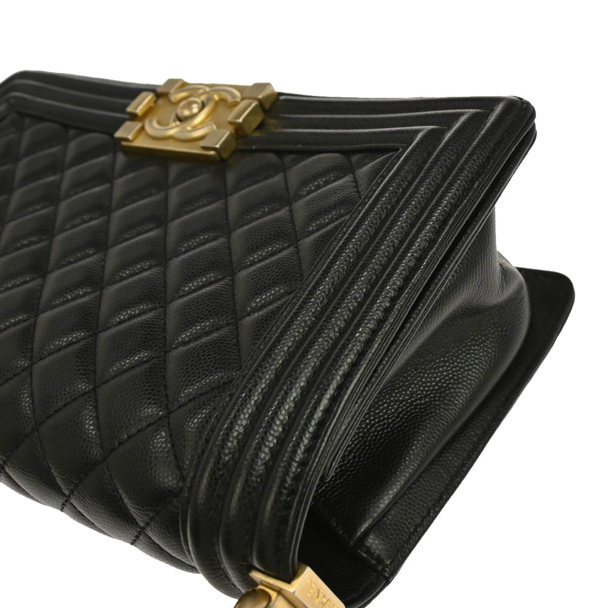 Boy Chanel 2019 Black Caviar Skin Medium Shoulder Bag