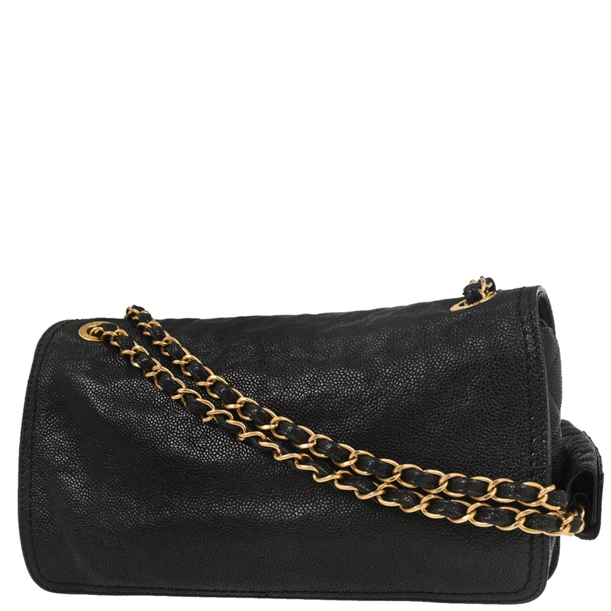 Chanel Black Caviar Skin Mademoiselle Lock Shoulder Bag