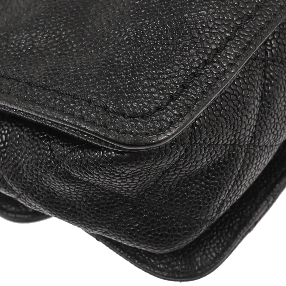 Chanel Black Caviar Skin Mademoiselle Lock Shoulder Bag