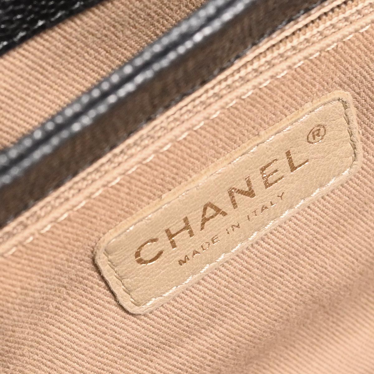 Chanel Black Caviar Skin Mademoiselle Lock Shoulder Bag