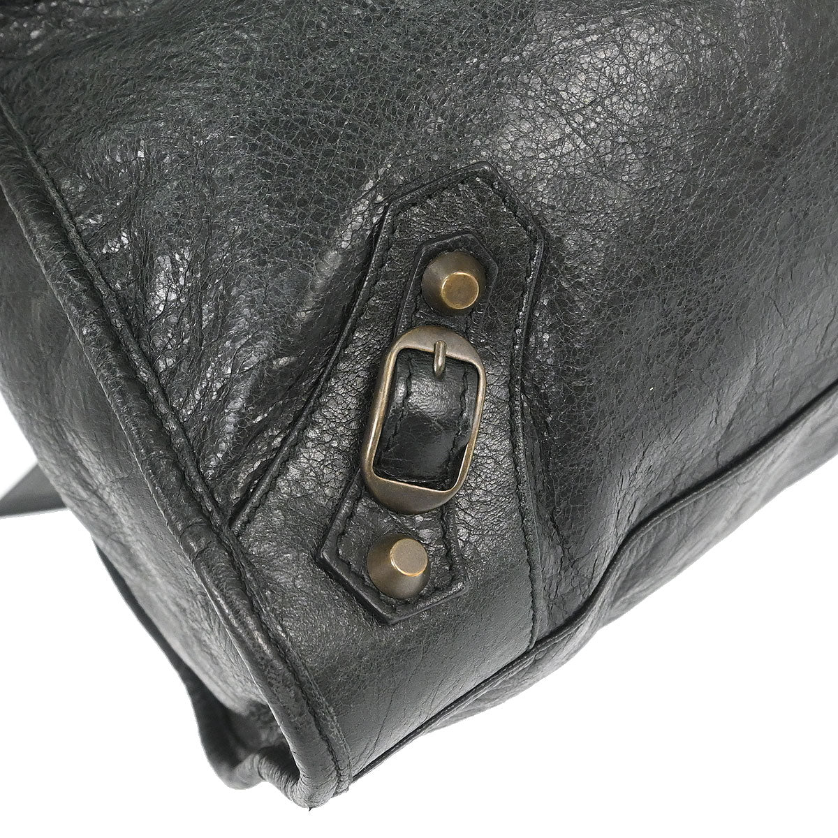 Balenciaga Black Lambskin City Medium Shoulder Handbag