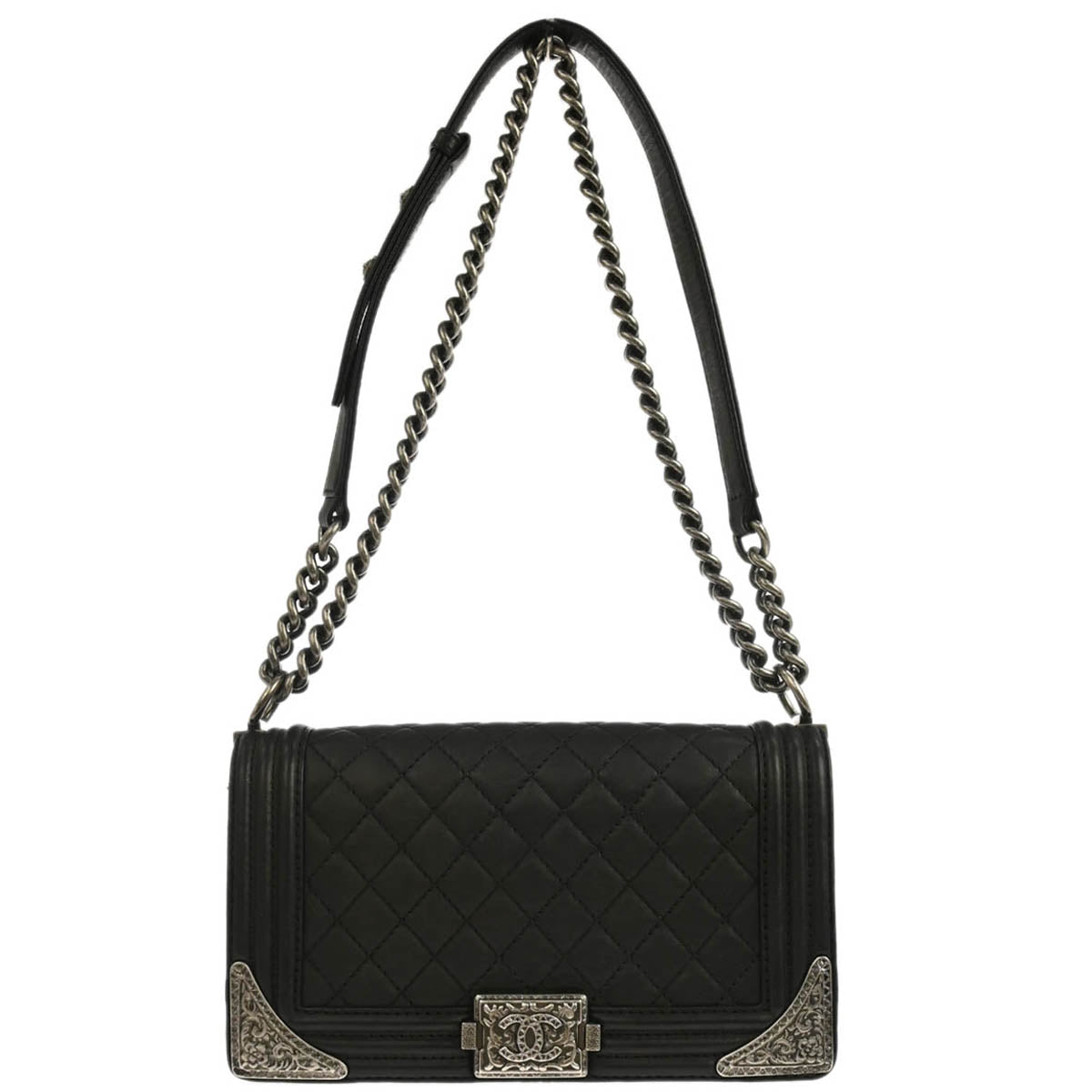 Boy Chanel 2014 Black Calfskin Medium Shoulder Bag