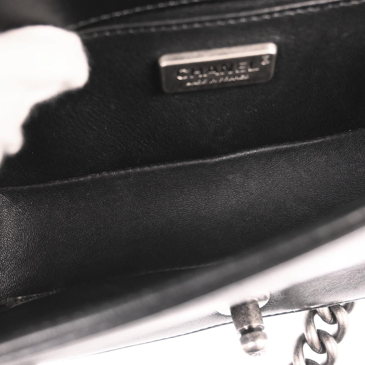 Boy Chanel Black Lambskin Fur Small Chain Shoulder Bag