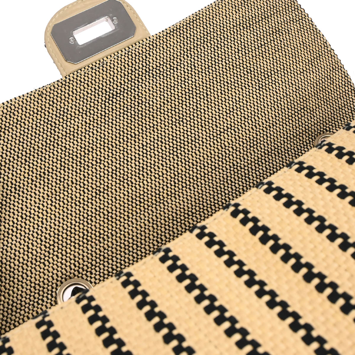 Chanel 2011 Beige Raffia Jumbo Mademoiselle Lock Shoulder Bag