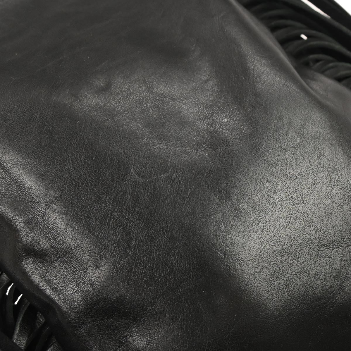 Saint Laurent Black Leather Anita Fringe Crossbody Bag