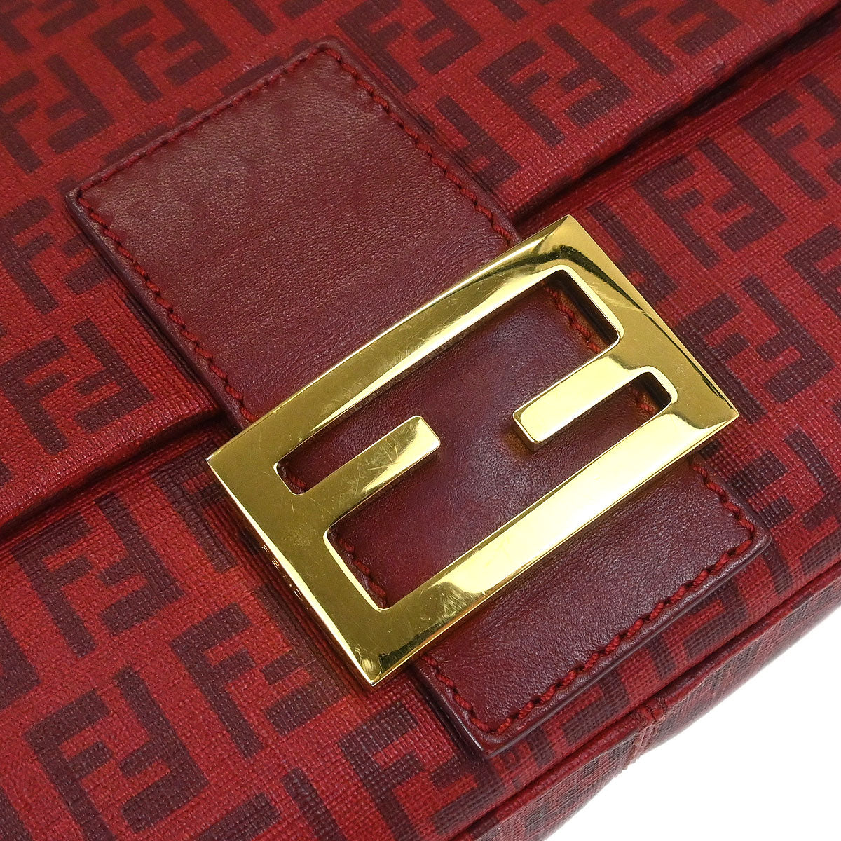 Fendi Red PVC Zucchino Mamma Baguette Handbag