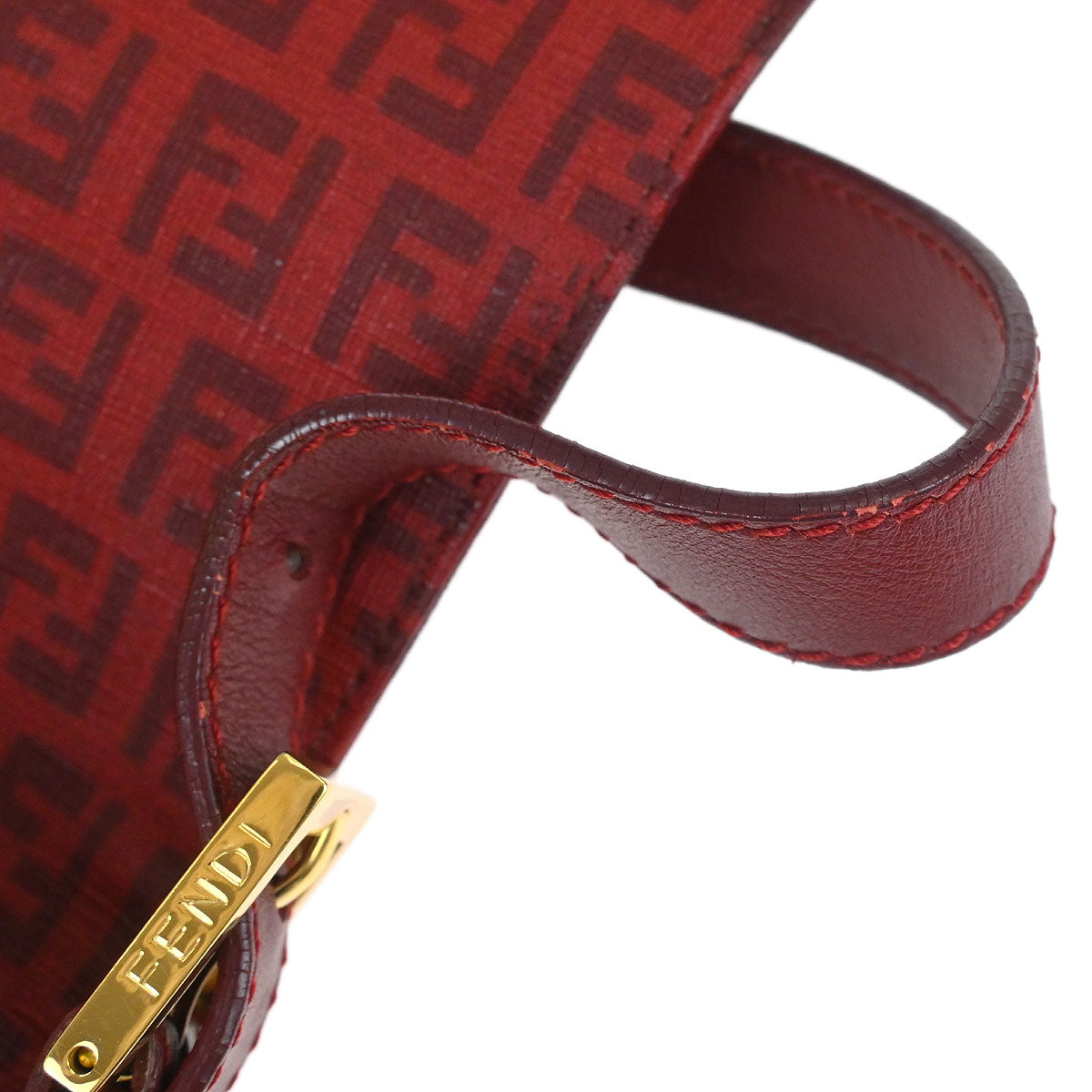 Fendi Red PVC Zucchino Mamma Baguette Handbag