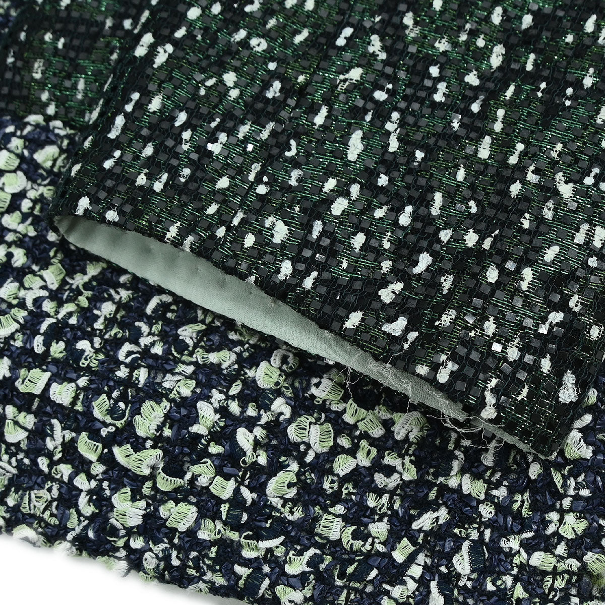 Chanel 2018-2019 Collarless Single Breasted Tweed Jacket Green #44