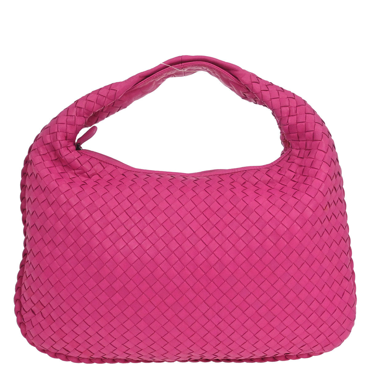 Bottega Veneta Pink Lambskin Intrecciato Hobo Handbag