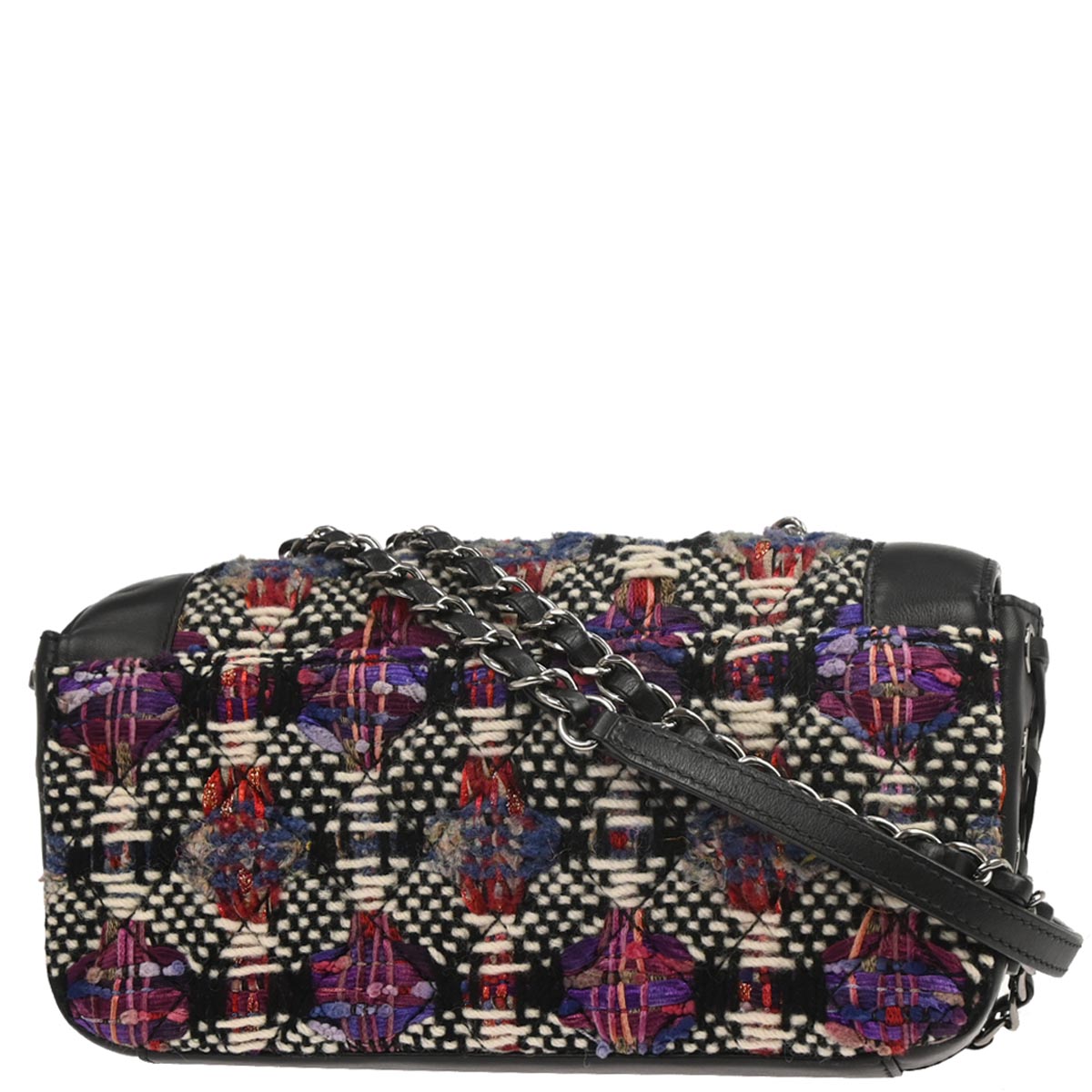 Chanel Black Tweed Lambskin Coco Corset Flap Bag Shoulder Bag