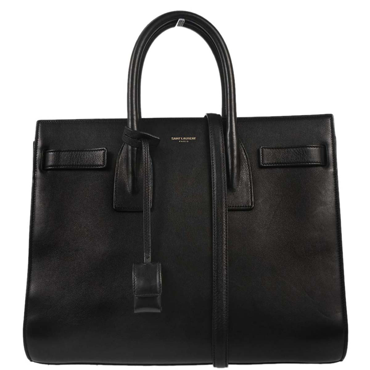 Saint Laurent Black Calfskin Sac de Jour 2way Shoulder Handbag