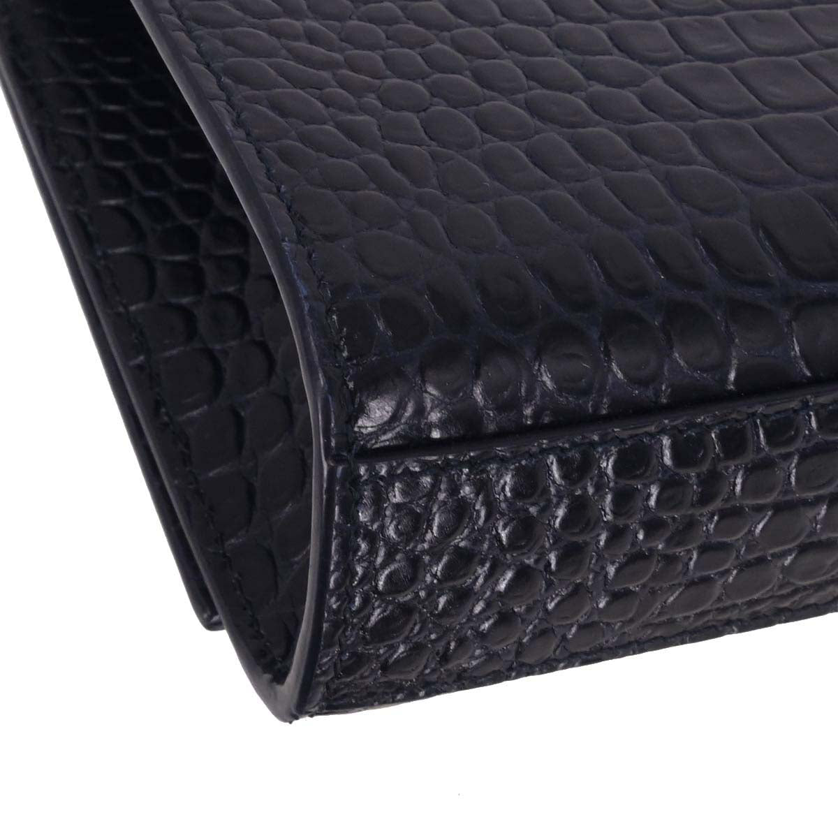 Saint Laurent Navy Embossed Leather Kate Shoulder Bag