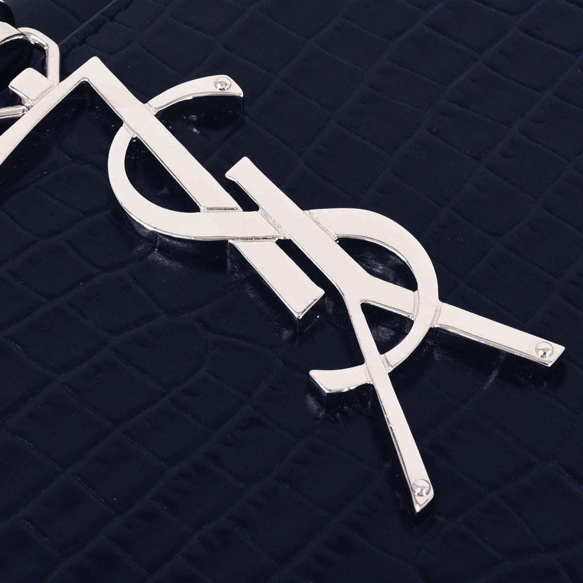 Saint Laurent Navy Embossed Leather Kate Shoulder Bag