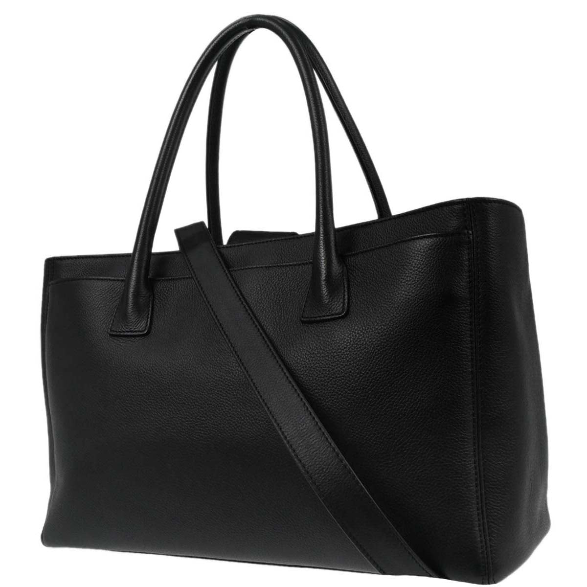 Chanel 2013-2014 Black Calfskin Executive Cerf 2way Shoulder Tote Bag