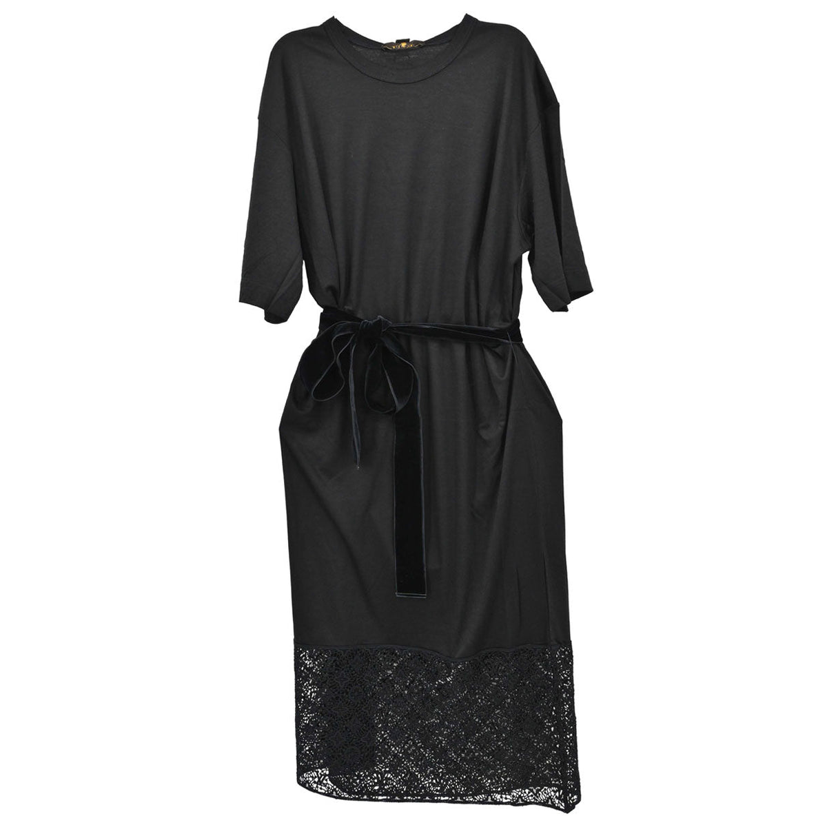 Louis Vuitton 2014 Dress Monogram Lace Black #36