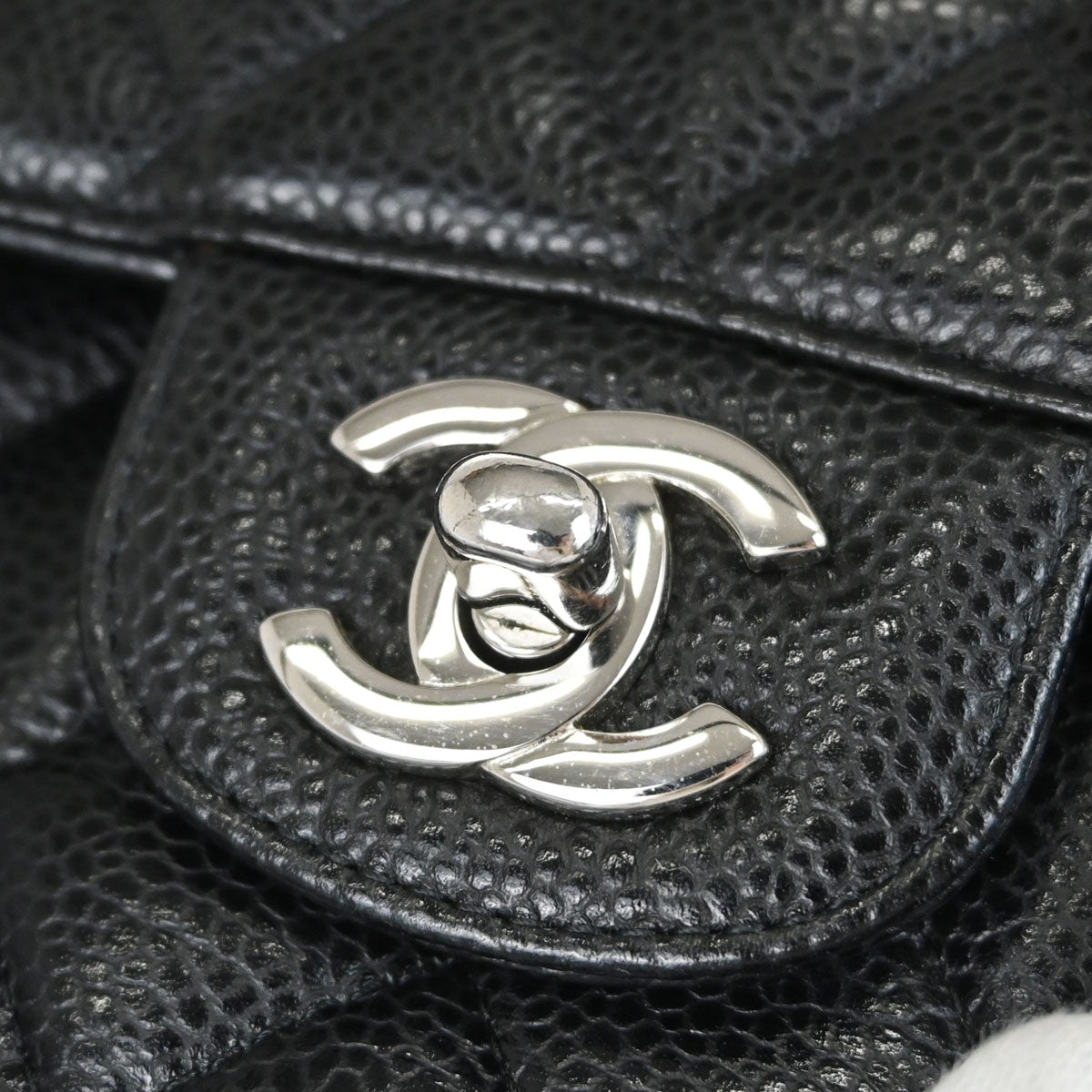 Chanel 2019 Black Caviar Skin Small Classic Double Flap Shoulder Bag