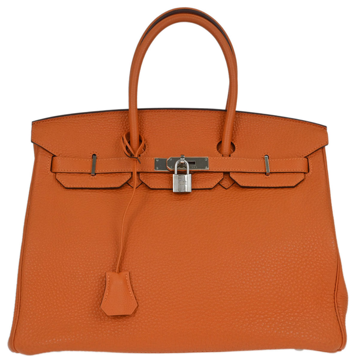 Hermes Orange Togo Birkin 35 Handbag