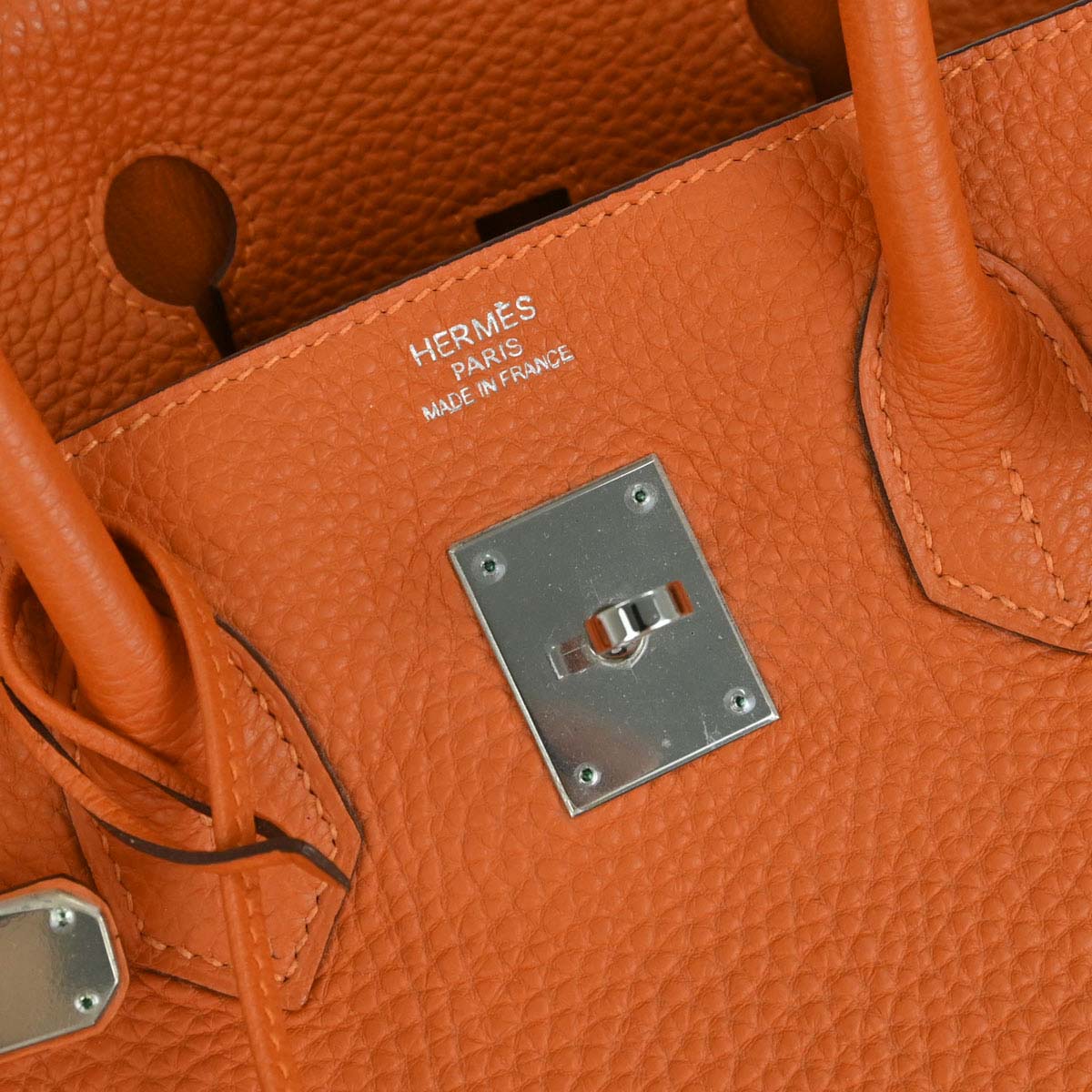 Hermes Orange Togo Birkin 35 Handbag