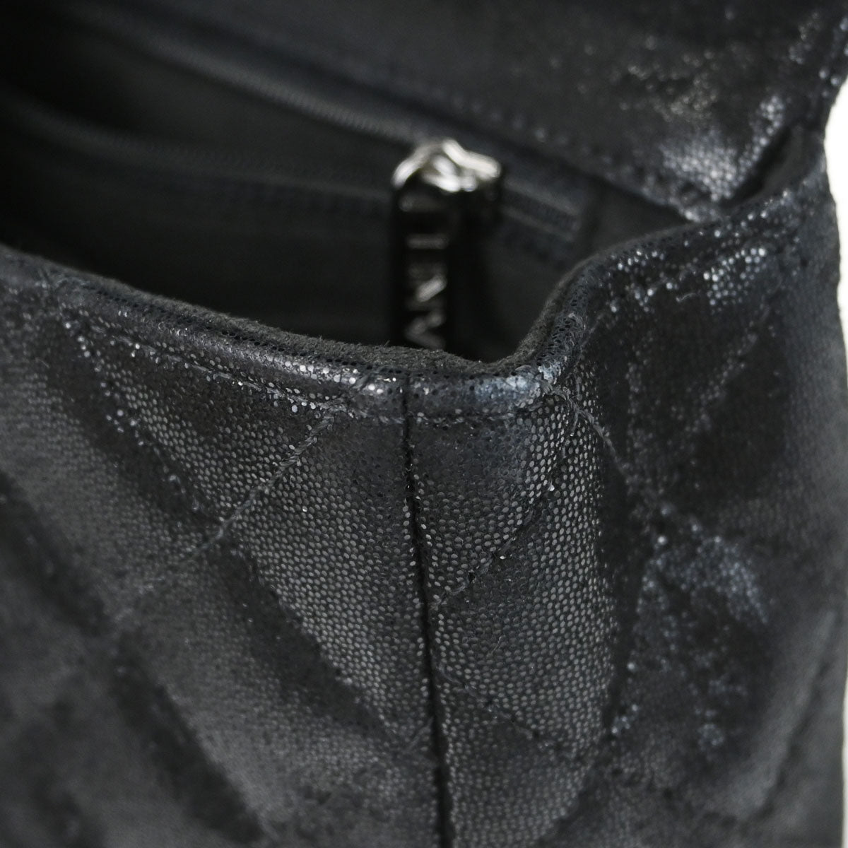 Chanel Metallic Black Calfskin Crystal CC Shoulder Bag