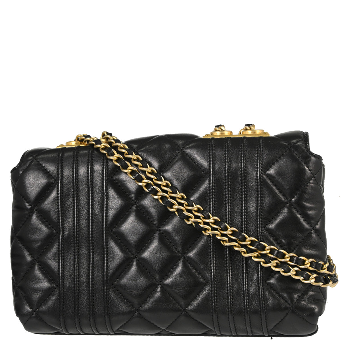Chanel 2014-2015 Black Lambskin Mademoiselle Shoulder Bag