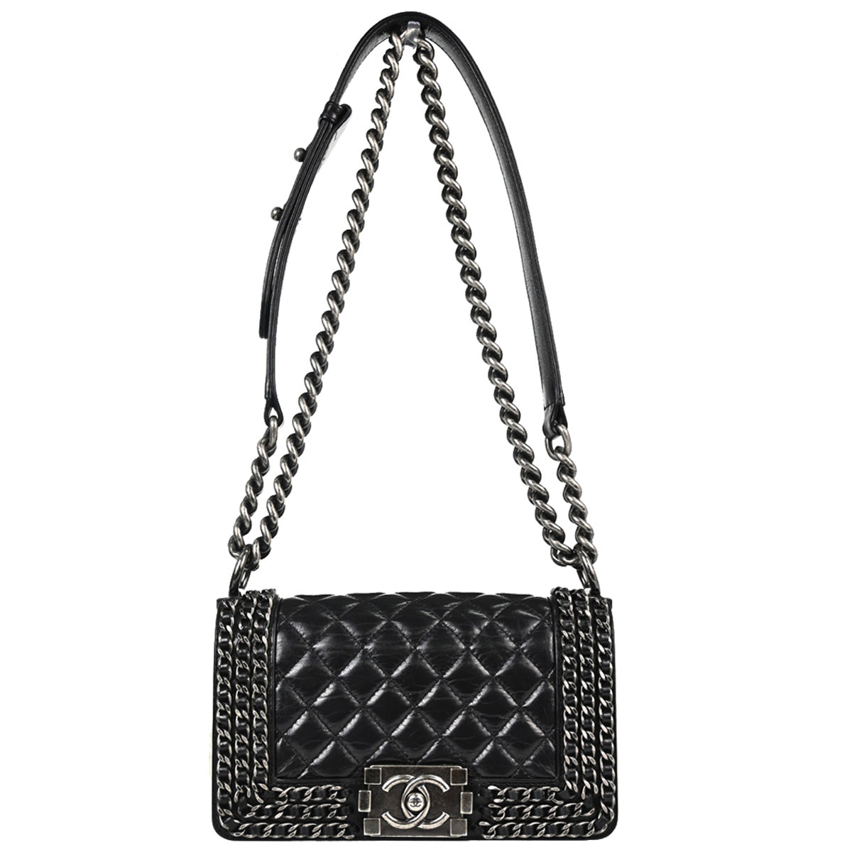 Boy Chanel 2014-2015 Black Calfskin Small Chain Shoulder Bag
