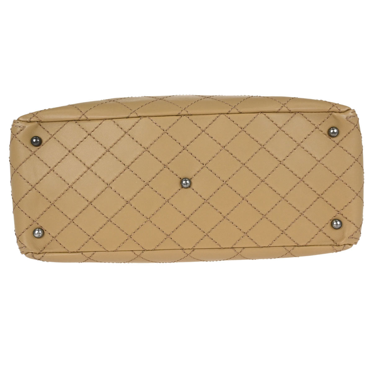 Chanel 2015-2016 Beige Calfskin Wild Stitch Tote 2way Shoulder Handbag