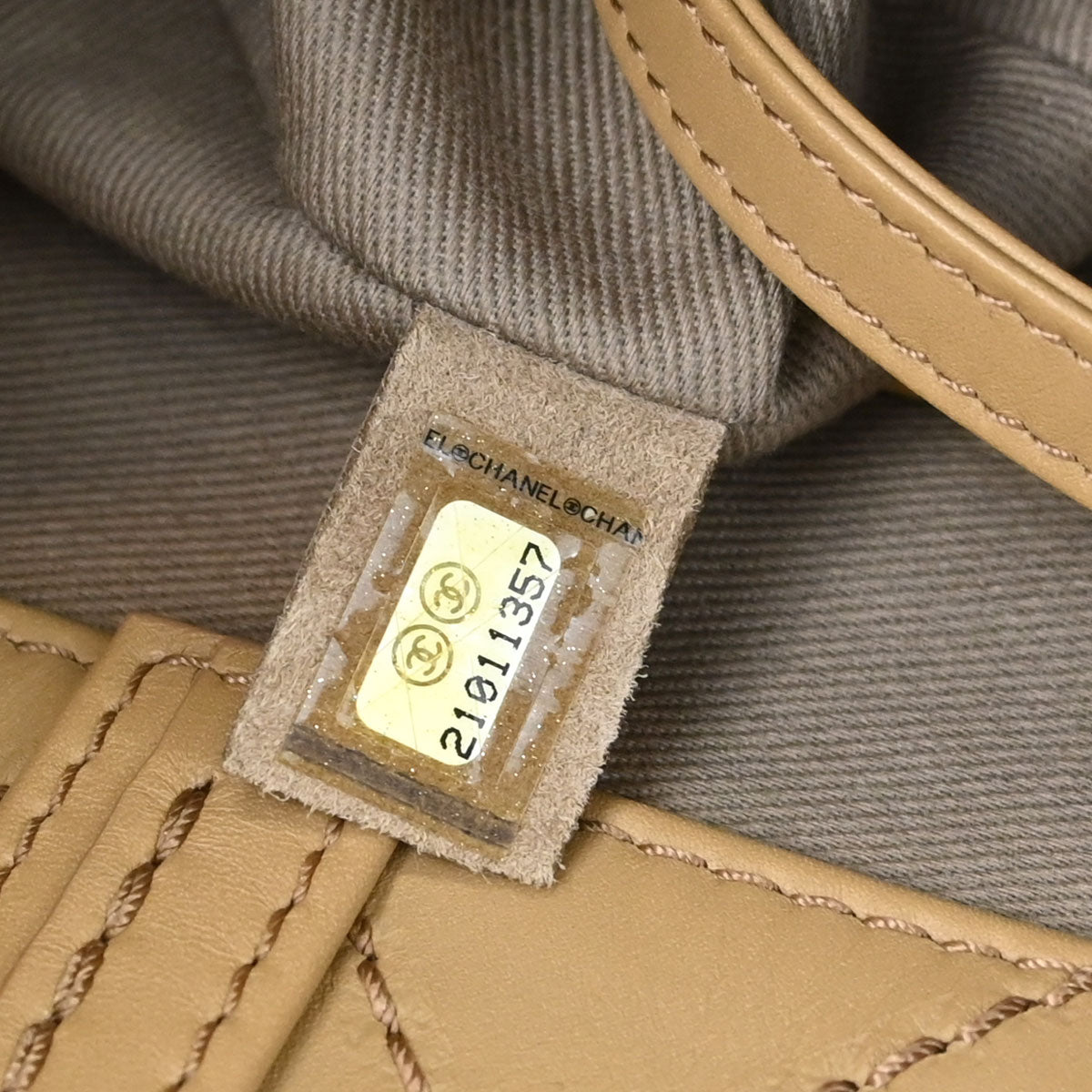 Chanel 2015-2016 Beige Calfskin Wild Stitch Tote 2way Shoulder Handbag