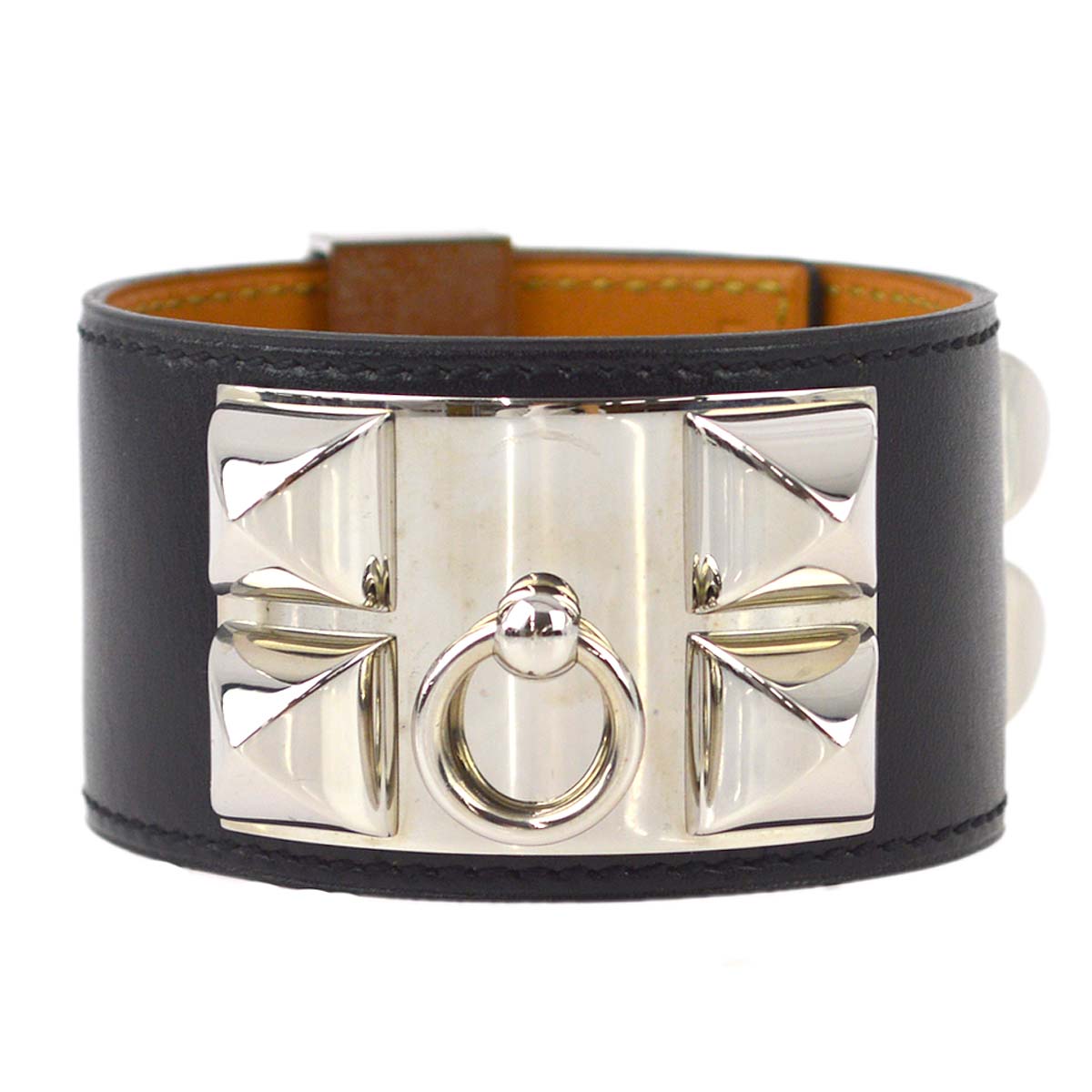 Hermes Collier De Chien Bangle Black