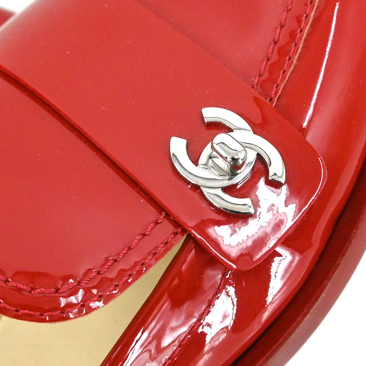 Chanel * Loafers Red Shoes #38