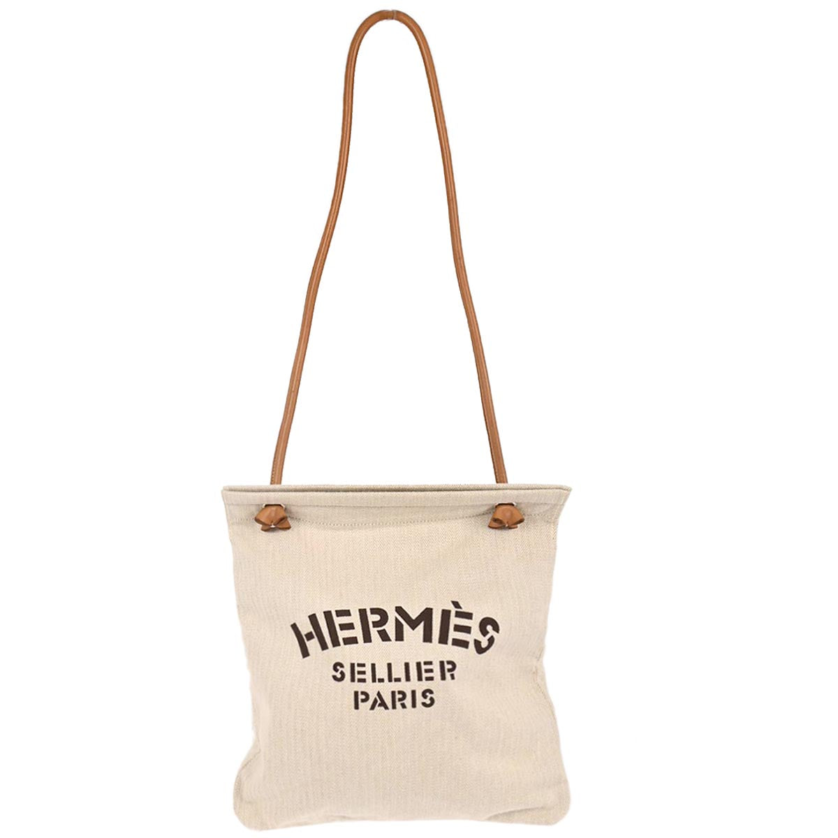 Hermes Beige Gold Toile Chevrons Aline MM Shoulder Bag