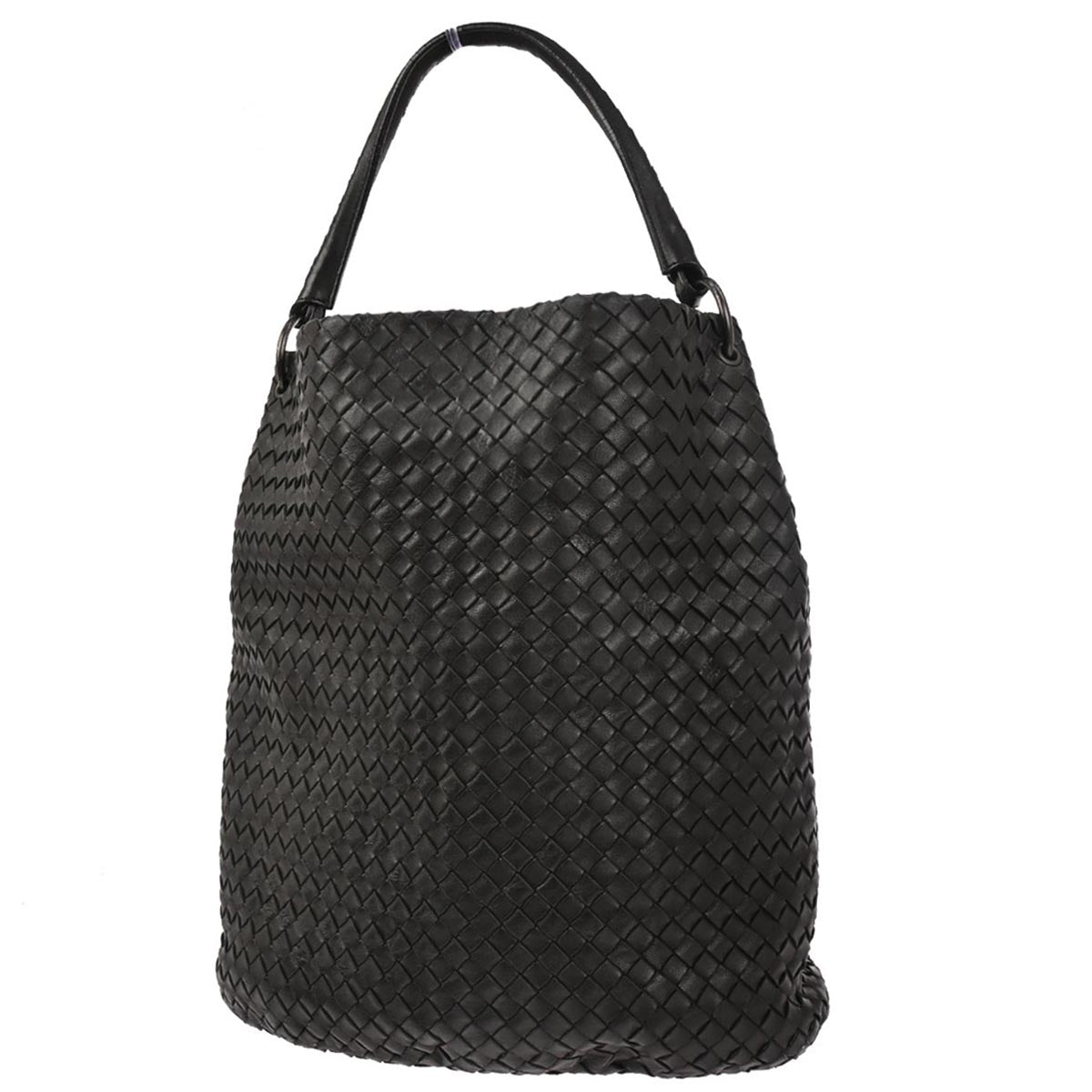 Bottega Veneta Black Lambskin Intrecciato Handbag