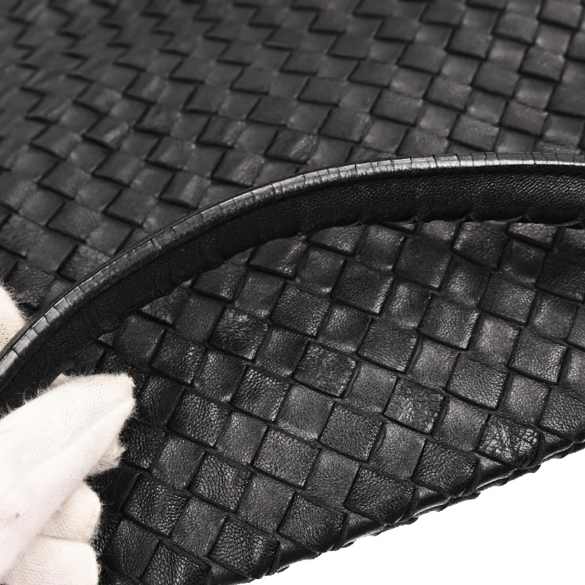 Bottega Veneta Black Lambskin Intrecciato Handbag