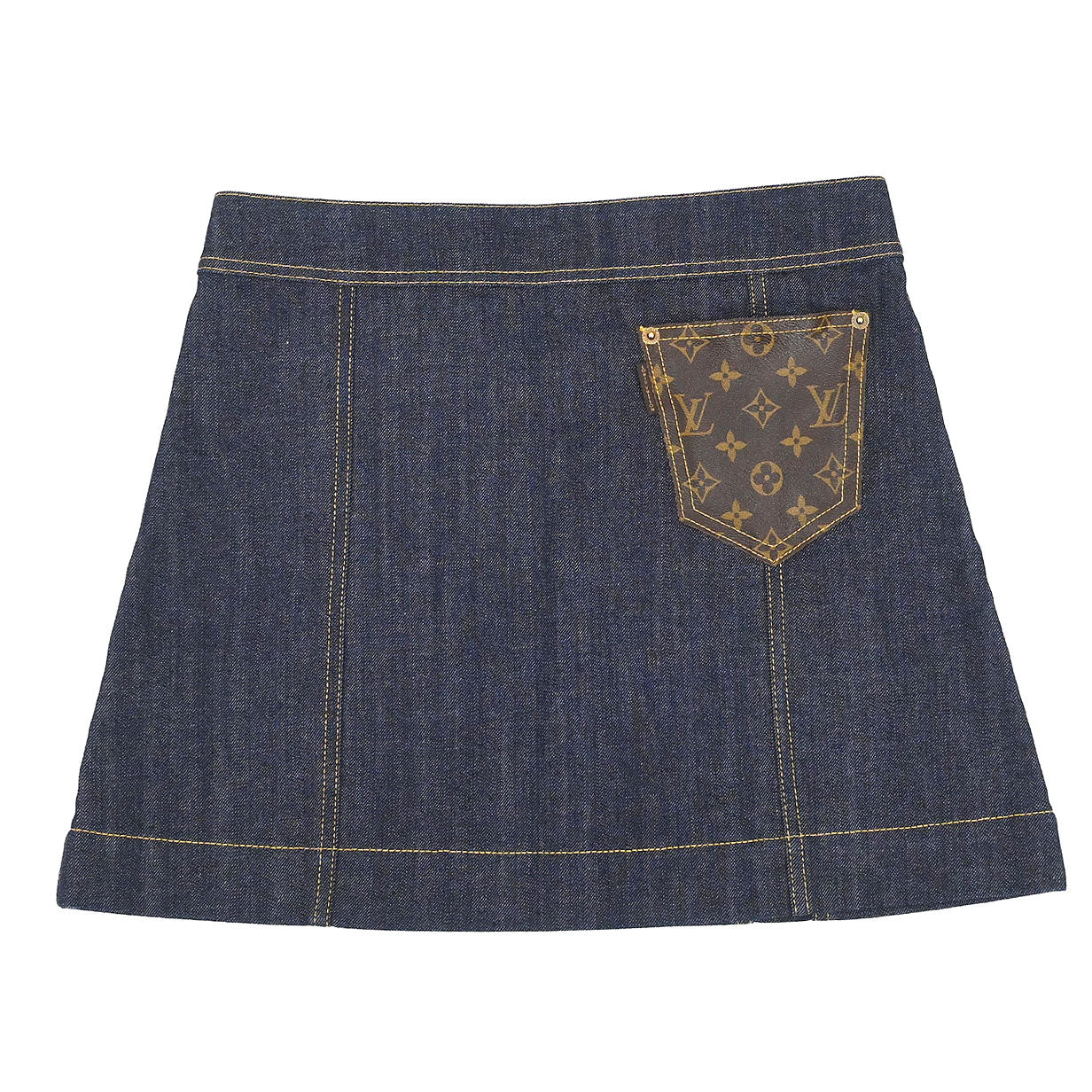 Louis Vuitton 2017 Denim Skirt Indigo #38