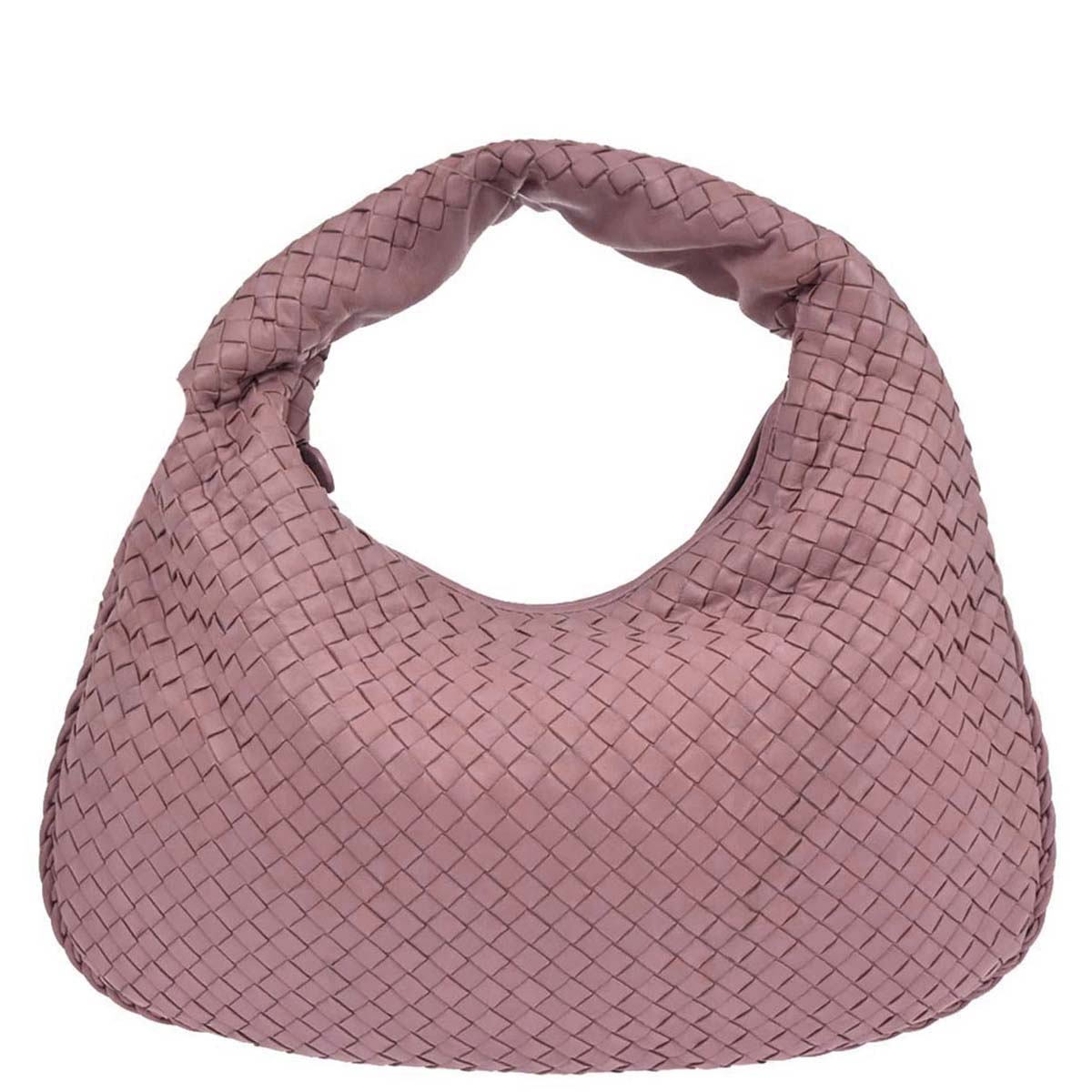 Bottega Veneta Pink Lambskin Intrecciato Hobo Handbag