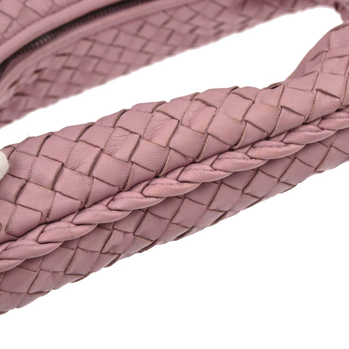 Bottega Veneta Pink Lambskin Intrecciato Hobo Handbag