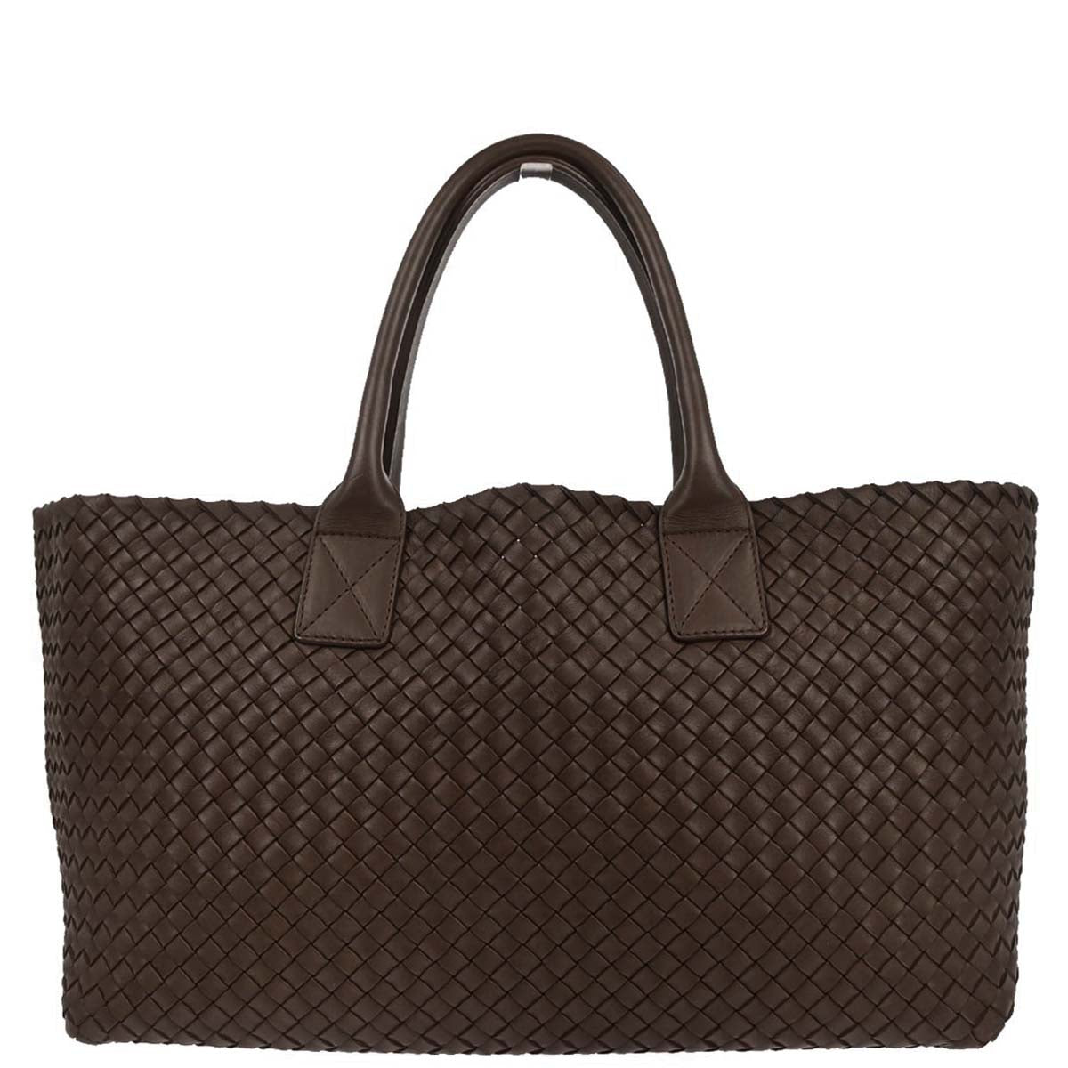 Bottega Veneta Brown Lambskin Intrecciato Tote Handbag