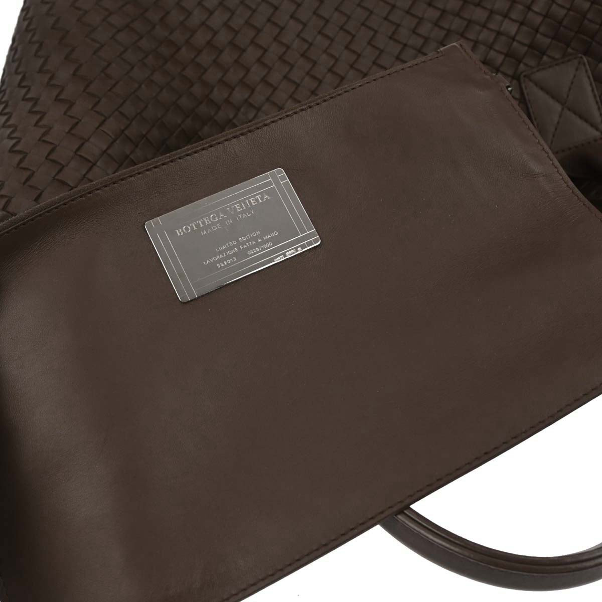 Bottega Veneta Brown Lambskin Intrecciato Tote Handbag