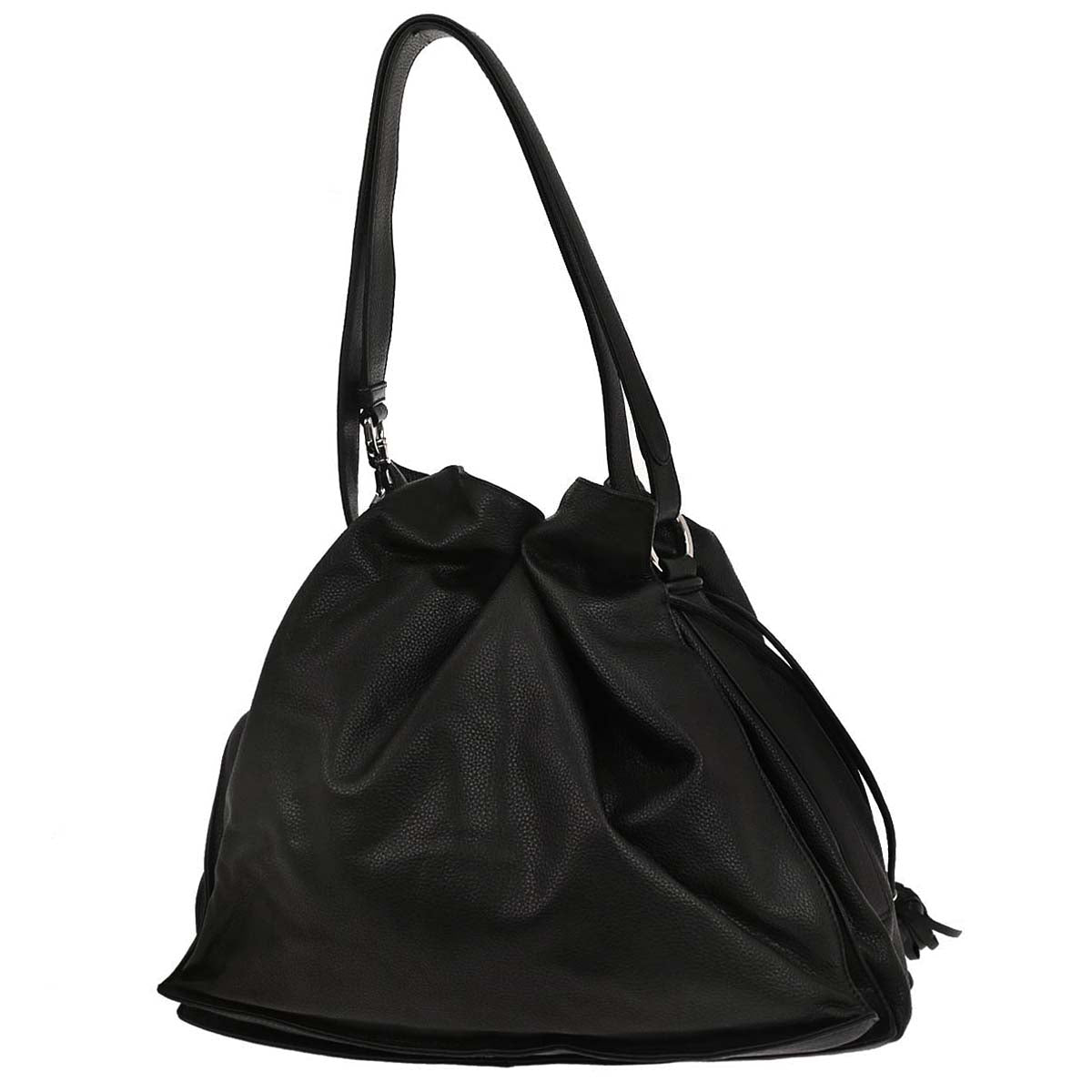 Loewe Black Leather Flamenco Shoulder Bag