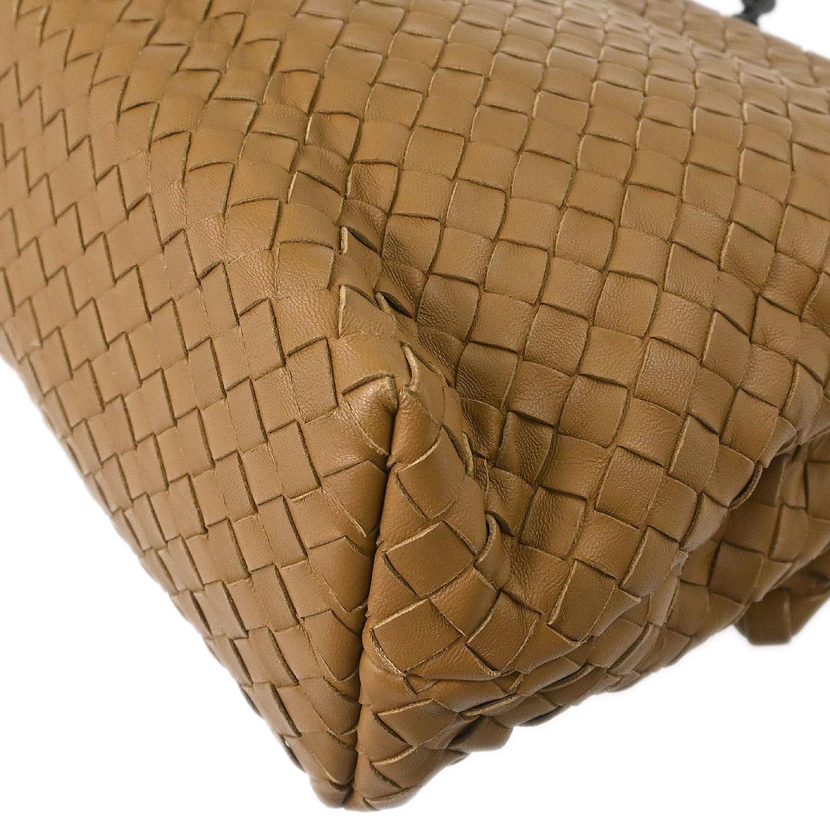 Bottega Veneta Brown Lambskin Intrecciato Shoulder Bag