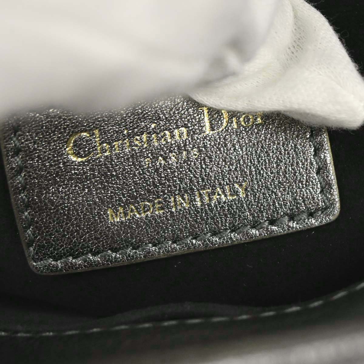 Christian Dior Silver Lambskin Small Lady Dior Cannage 2way Shoulder Handbag