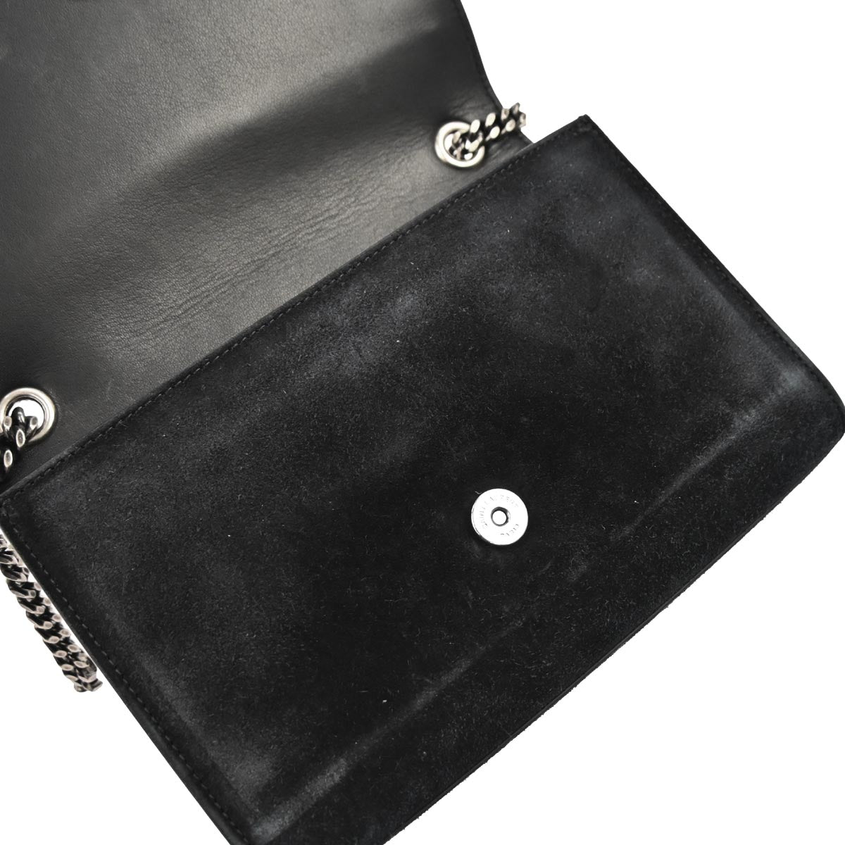 Saint Laurent Black Suede Small Kate Studded Shoulder Bag