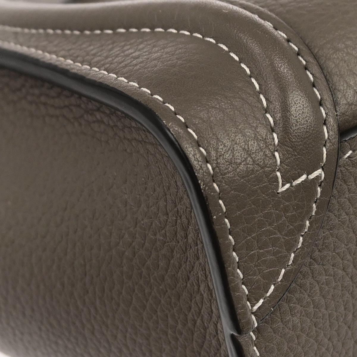 Celine Brown Leather Nano Luggage 2way Shoulder Tote Bag