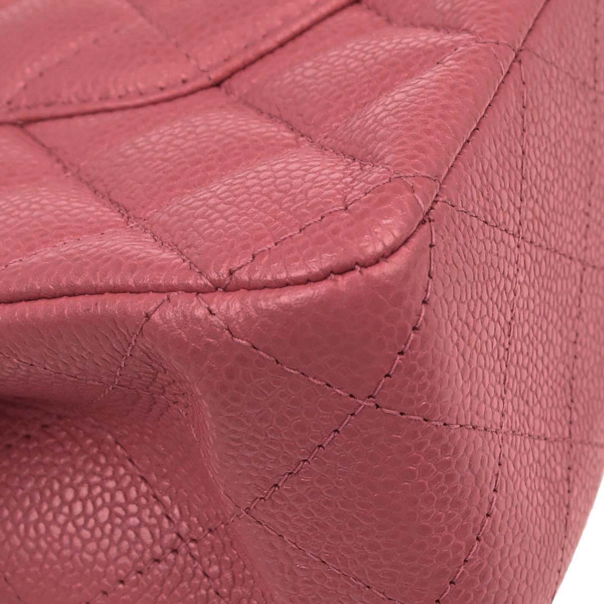 Chanel Pink Caviar Skin Medium Classic Double Flap Shoulder Bag