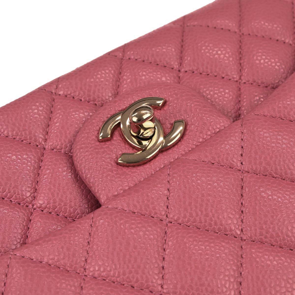 Chanel Pink Caviar Skin Medium Classic Double Flap Shoulder Bag