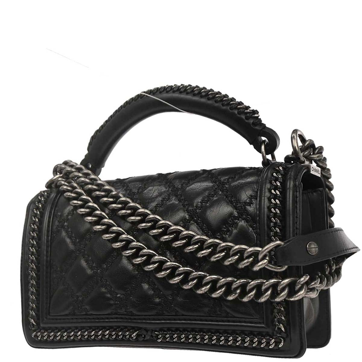 Boy Chanel Black Lambskin Medium 2way Shoulder Handbag