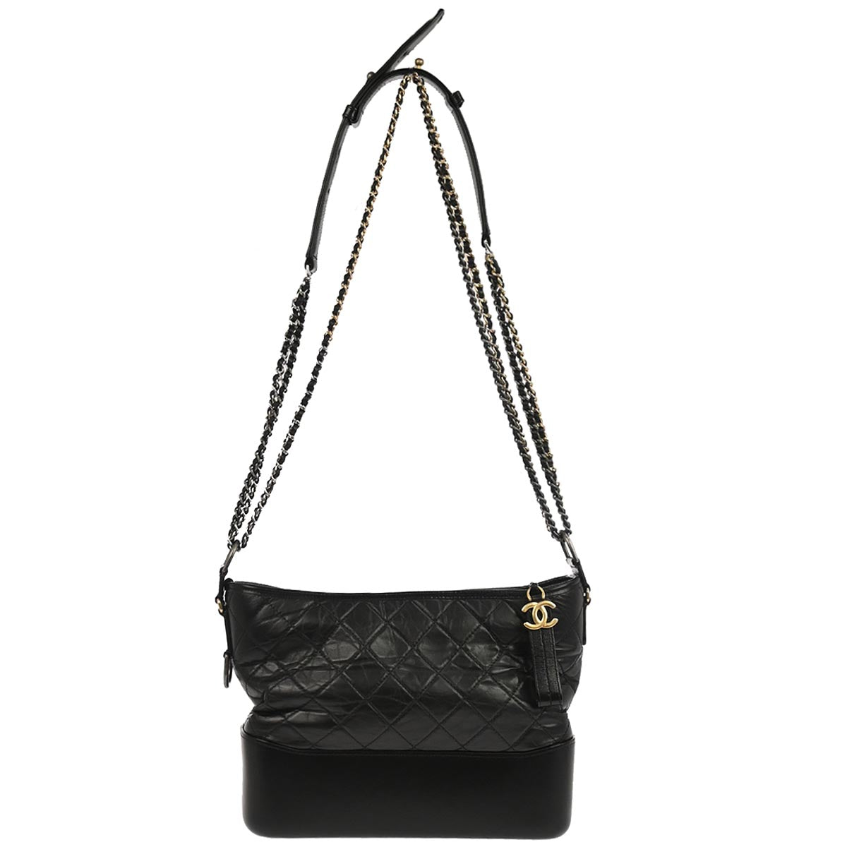 Chanel Black Lambskin Calfskin Large Gabrielle Shoulder Bag