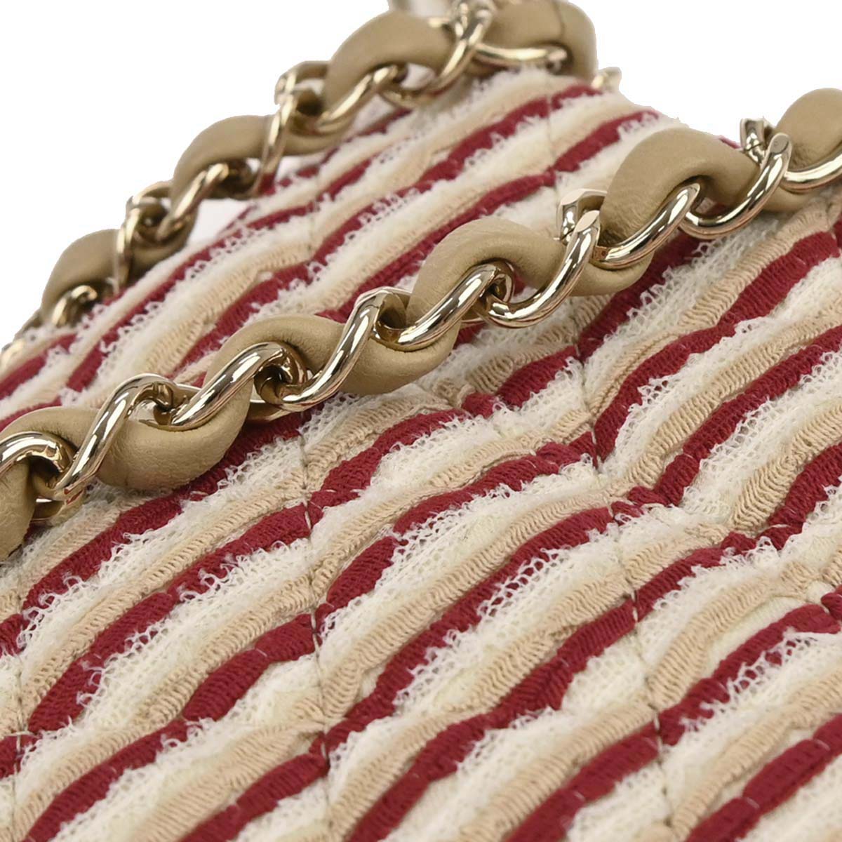 Chanel Beige Canvas Medium Classic Double Flap Shoulder Bag